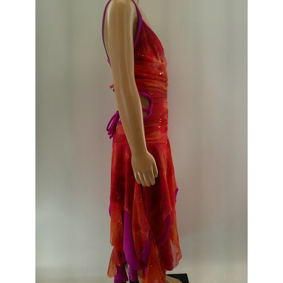 Dance Costume Medium Child Orange Weissman 4793 Jazz Lyrical Handkerchief Skirt - Picture 4 of 8